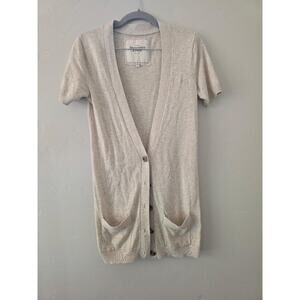 Abercrombie & Fitch Longline Knit Cardigan Cream M